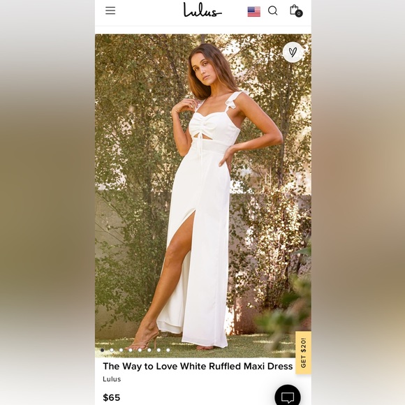 Lulus White Ruffled Maxi Dress worn once! Perfect for a wedding related event! - Picture 4 of 6